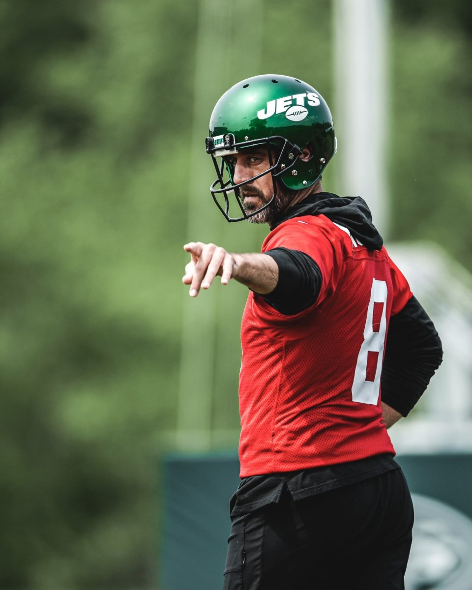 Jets' QB Aaron Rodgers OTAs